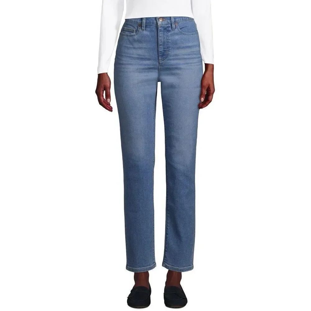 Lands End high rise stovepipe straight ankle jeans size 8